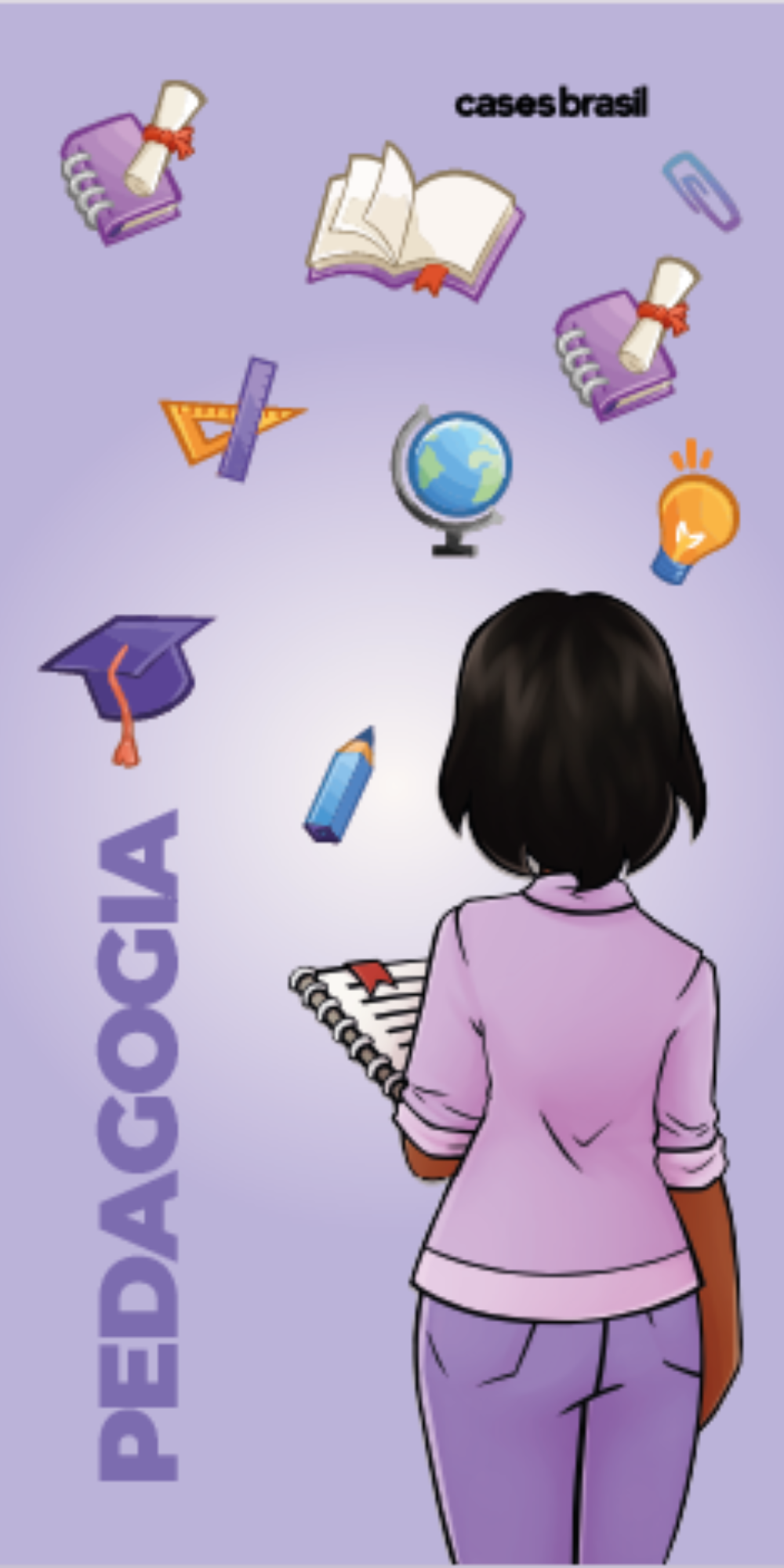Capinha para celular Pedagogia - Boneca Profissão Com Fundo