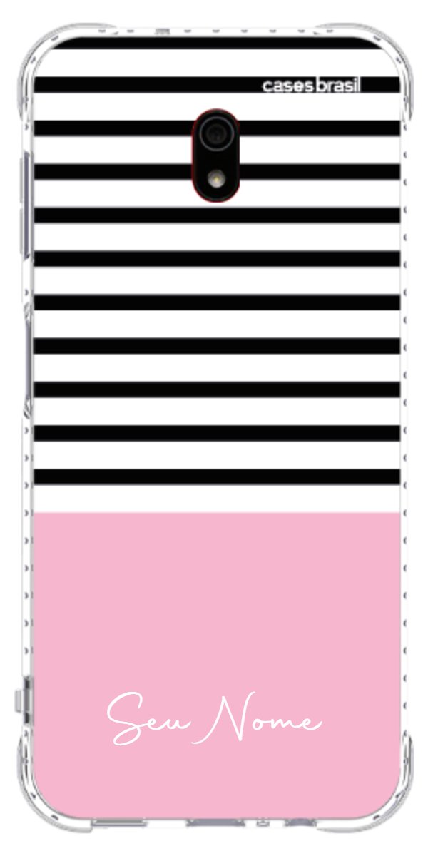 Capinha para Celular Listras Base Rosa