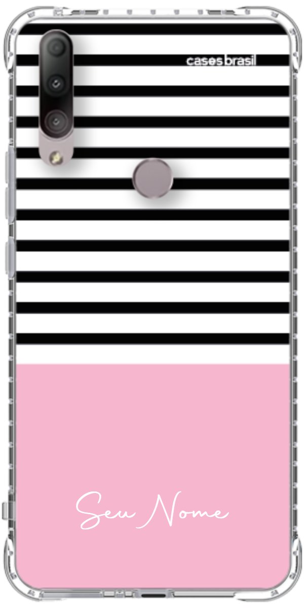 Capinha para Celular Listras Base Rosa