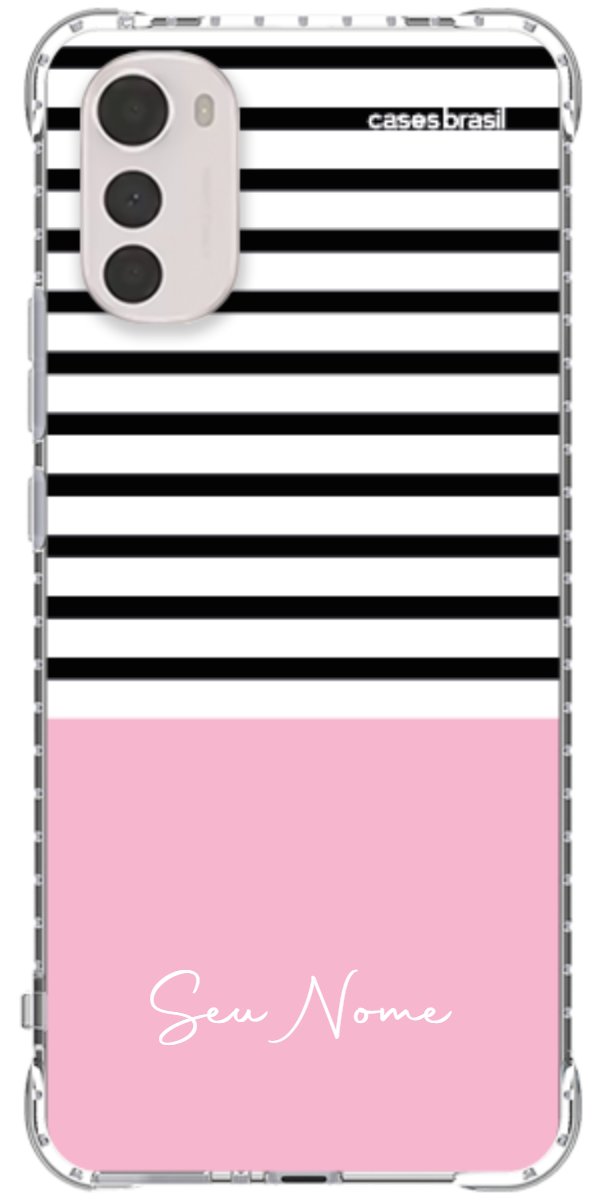 Capinha para Celular Listras Base Rosa