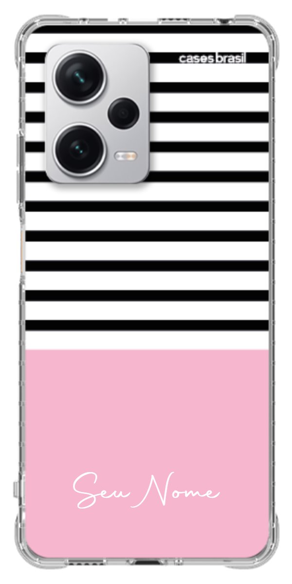 Capinha para Celular Listras Base Rosa