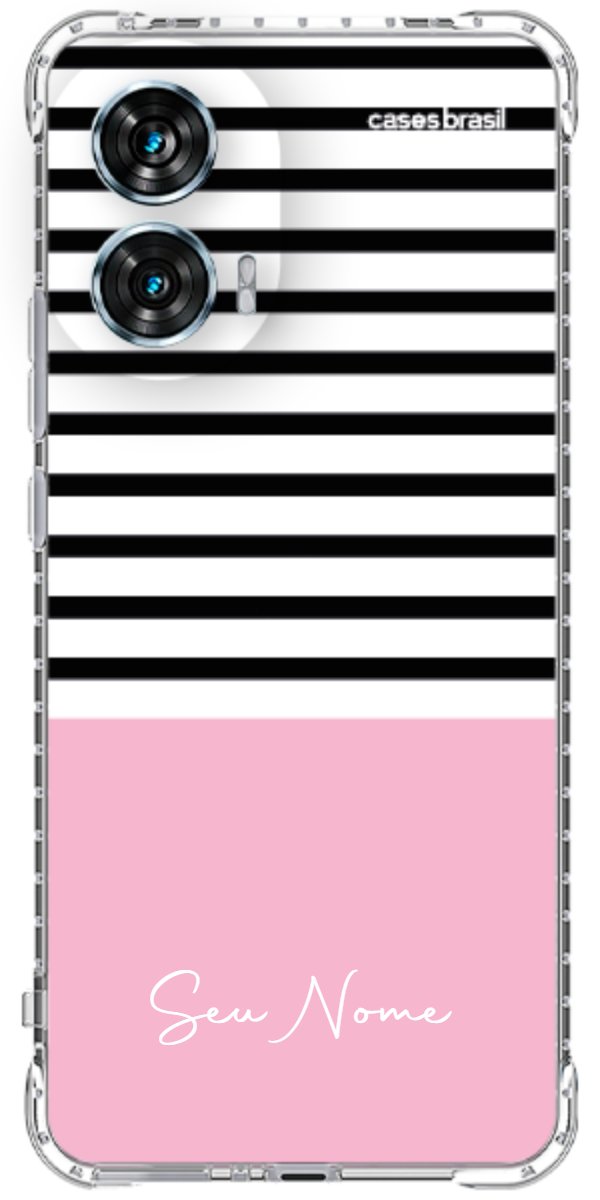 Capinha para Celular Listras Base Rosa