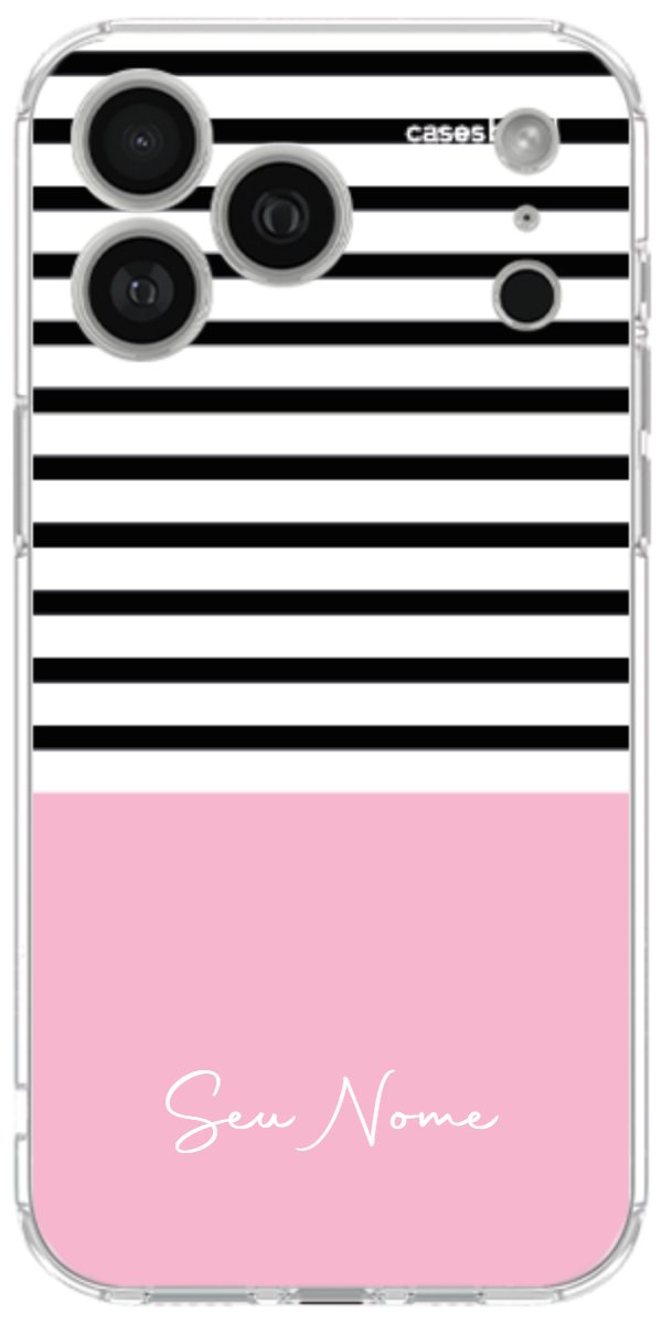 Capinha para Celular Listras Base Rosa