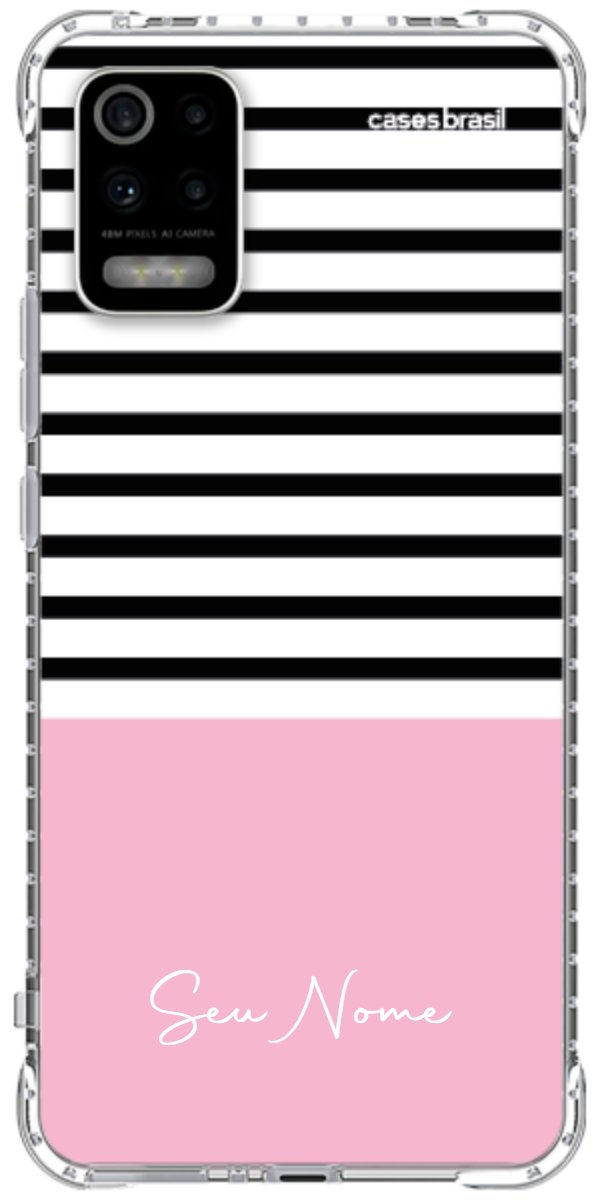 Capinha para Celular Listras Base Rosa