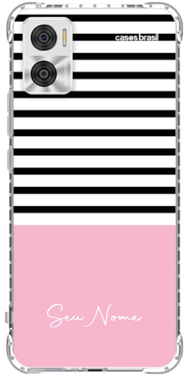 Capinha para Celular Listras Base Rosa