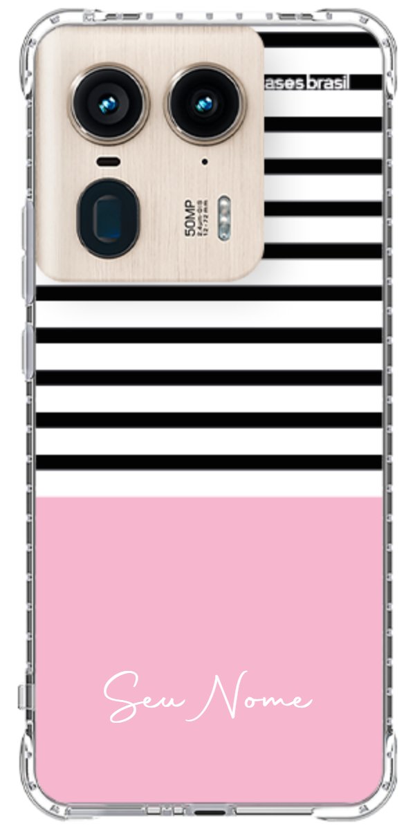 Capinha para Celular Listras Base Rosa