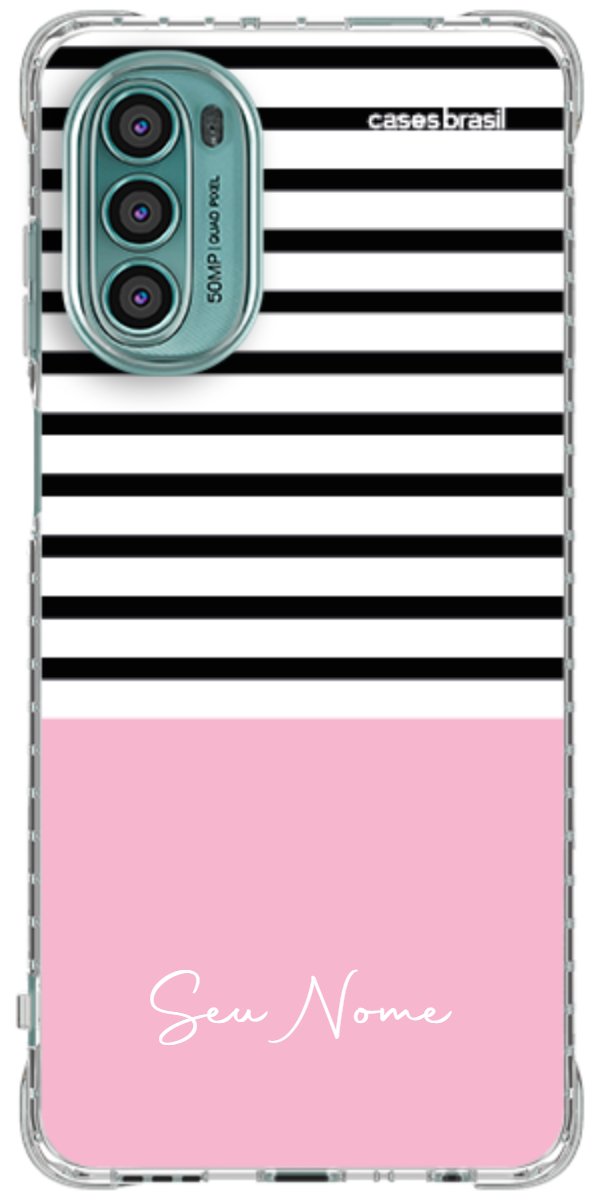 Capinha para Celular Listras Base Rosa