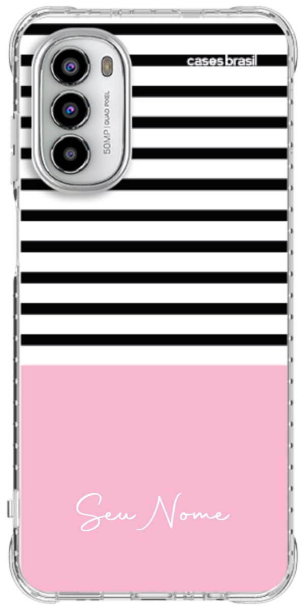 Capinha para Celular Listras Base Rosa