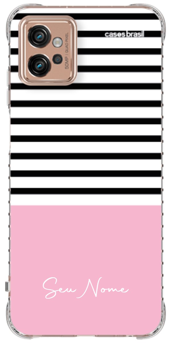 Capinha para Celular Listras Base Rosa