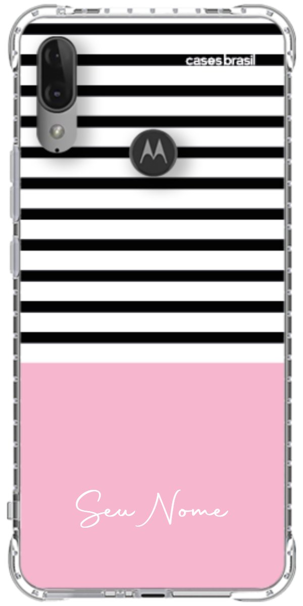 Capinha para Celular Listras Base Rosa