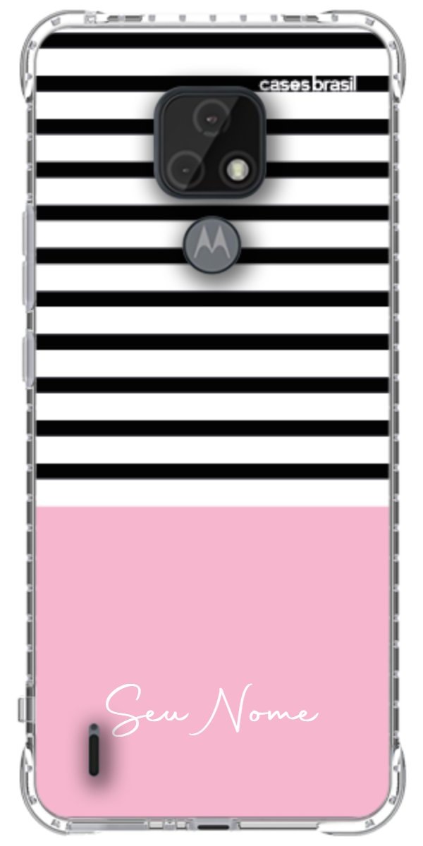 Capinha para Celular Listras Base Rosa