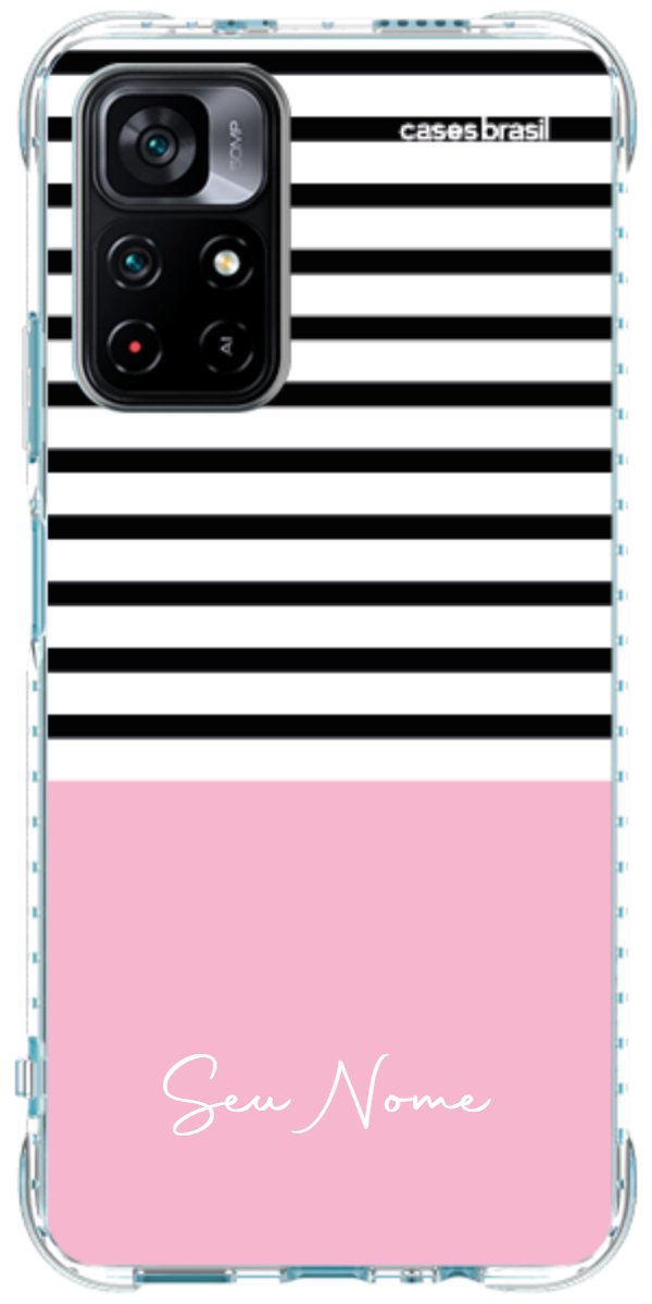 Capinha para Celular Listras Base Rosa