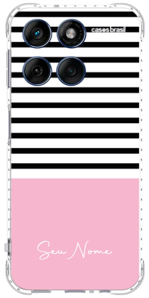 Capinha para Celular Listras Base Rosa