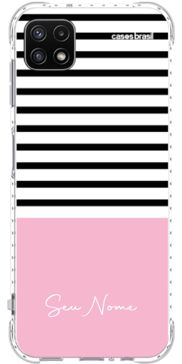 Capinha para Celular Listras Base Rosa