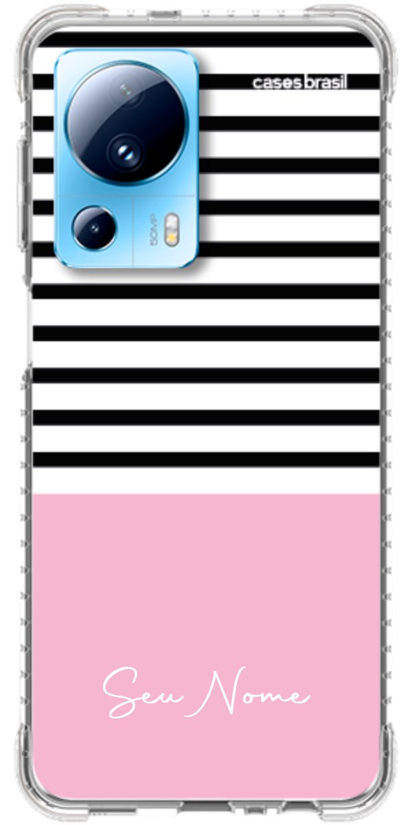 Capinha para Celular Listras Base Rosa
