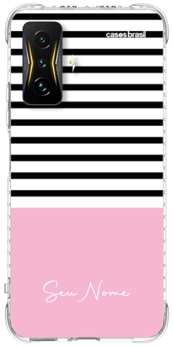 Capinha para Celular Listras Base Rosa