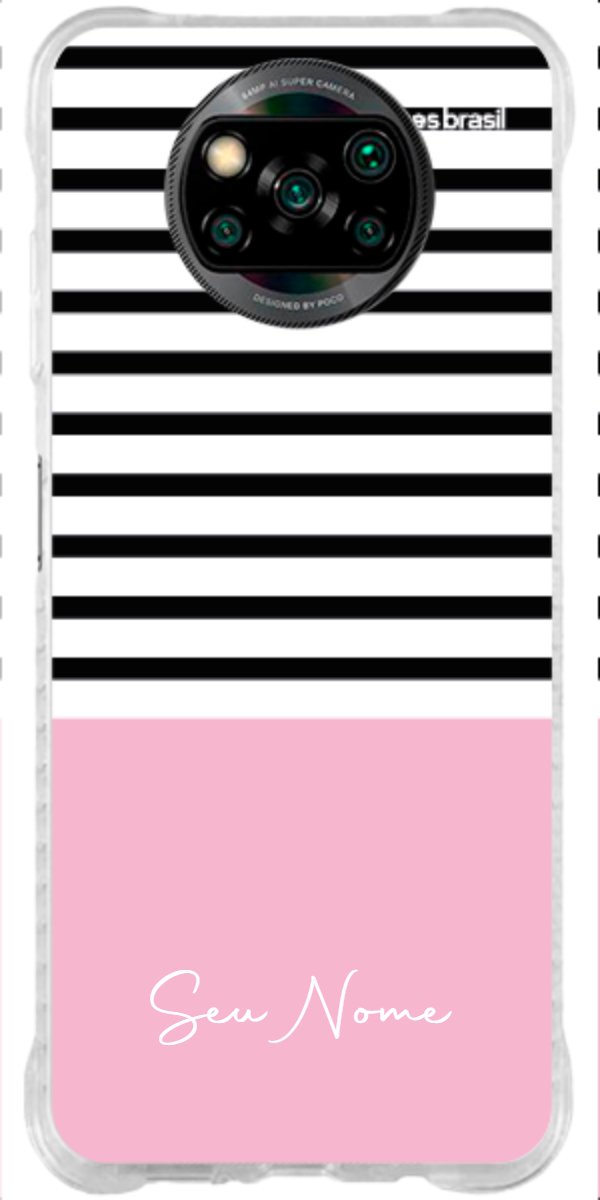 Capinha para Celular Listras Base Rosa
