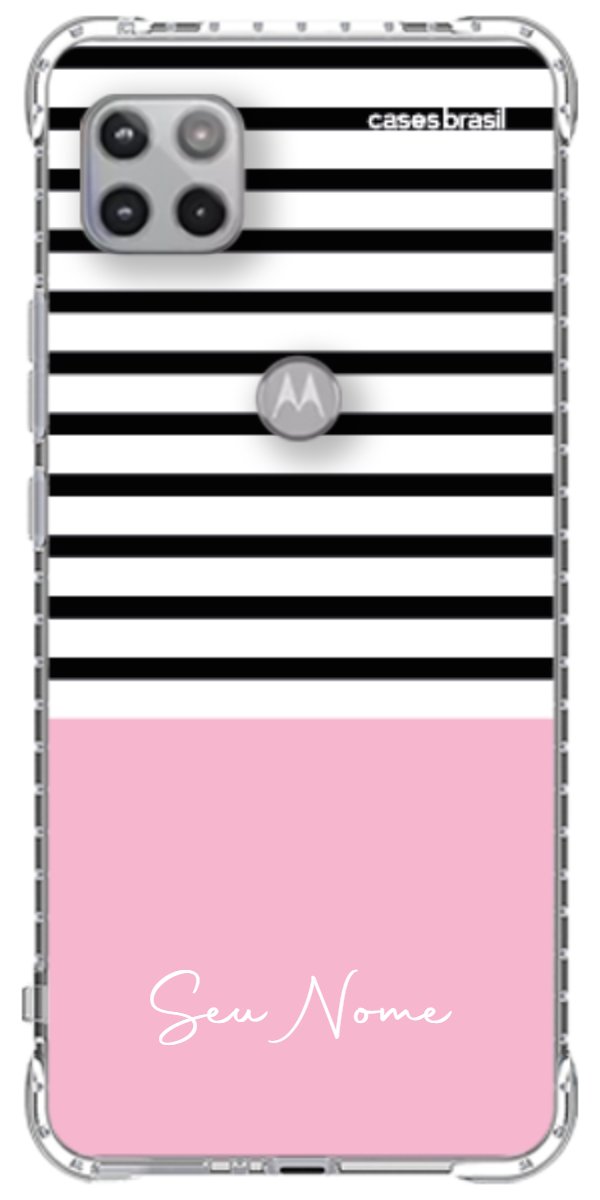 Capinha para Celular Listras Base Rosa