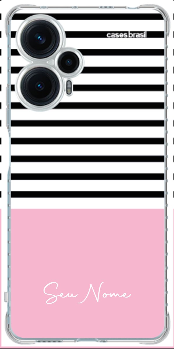 Capinha para Celular Listras Base Rosa