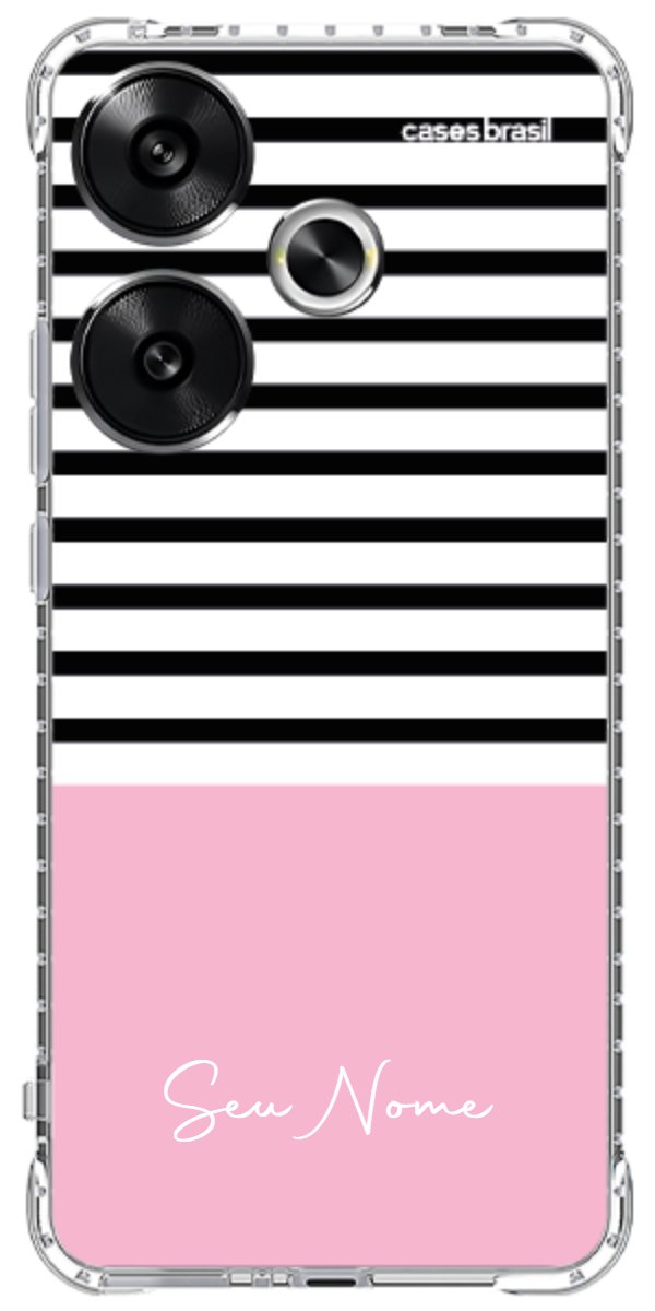 Capinha para Celular Listras Base Rosa
