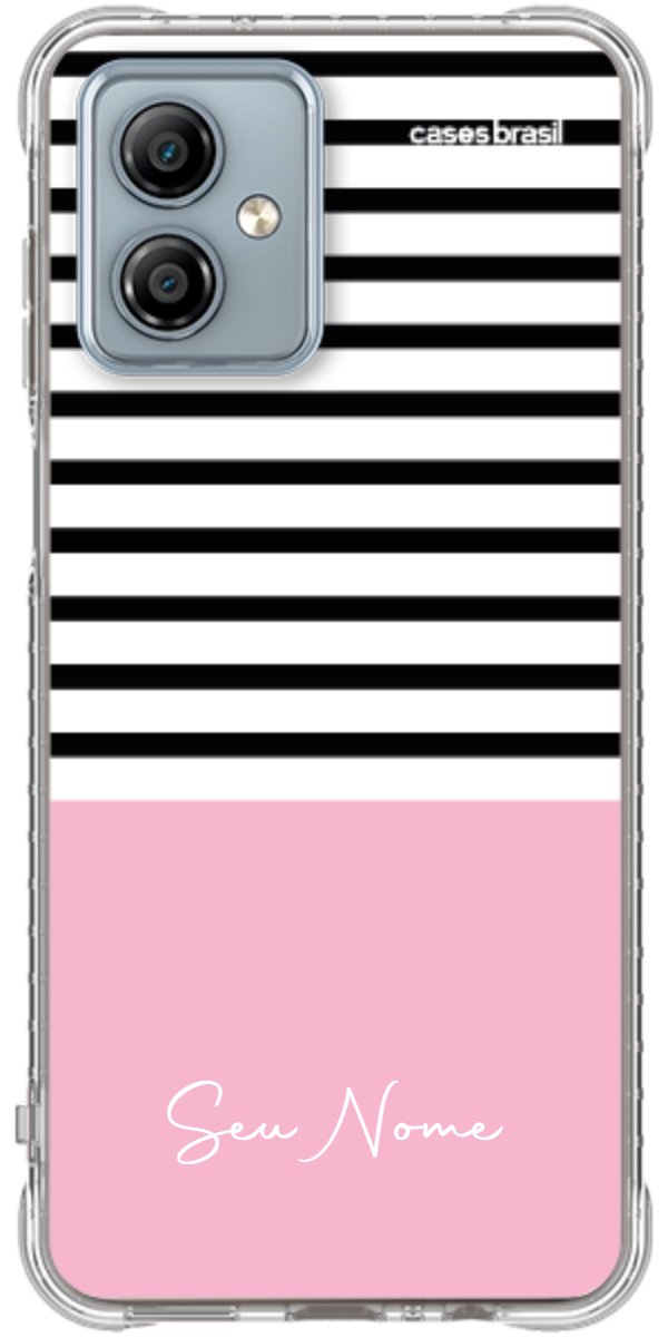 Capinha para Celular Listras Base Rosa
