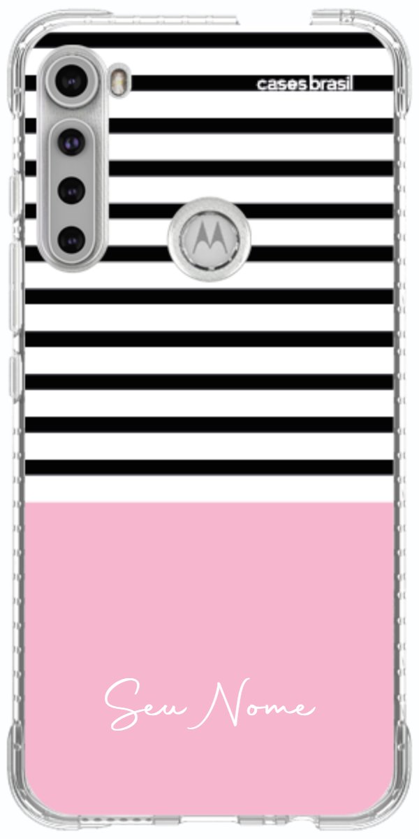Capinha para Celular Listras Base Rosa