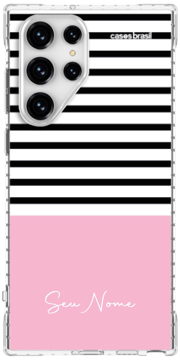 Capinha para Celular Listras Base Rosa