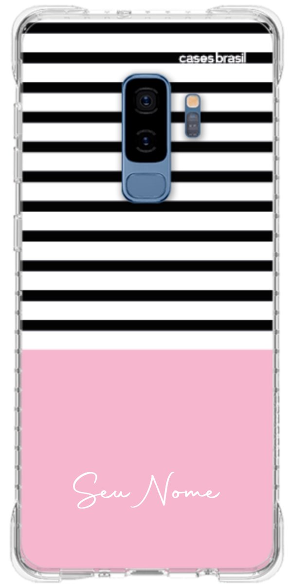 Capinha para Celular Listras Base Rosa