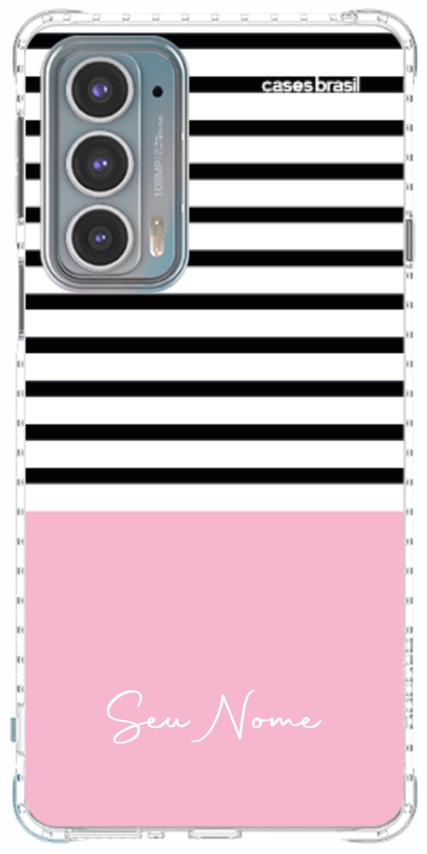 Capinha para Celular Listras Base Rosa