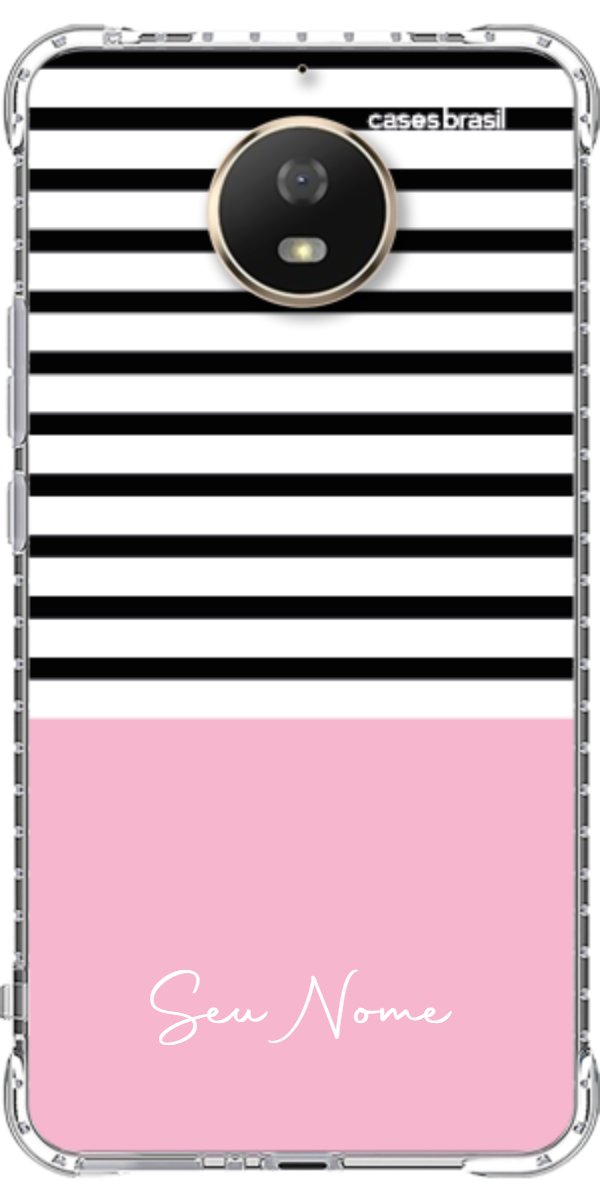 Capinha para Celular Listras Base Rosa