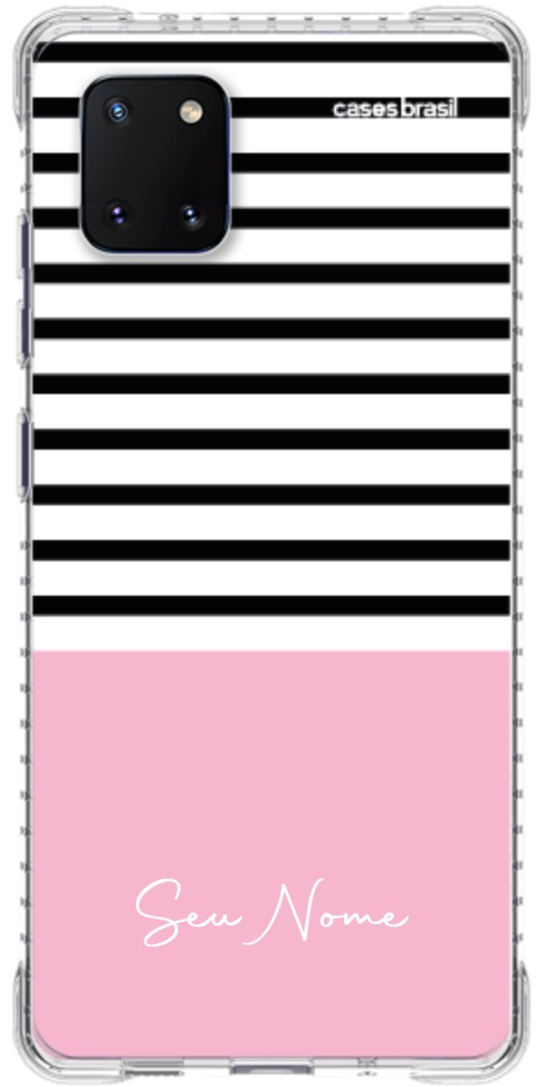 Capinha para Celular Listras Base Rosa