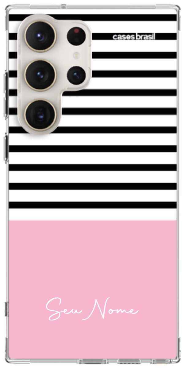 Capinha para Celular Listras Base Rosa