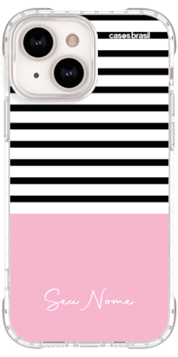 Capinha para Celular Listras Base Rosa