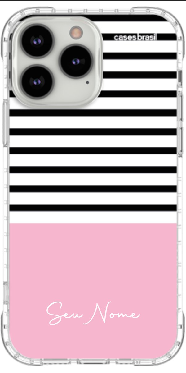 Capinha para Celular Listras Base Rosa