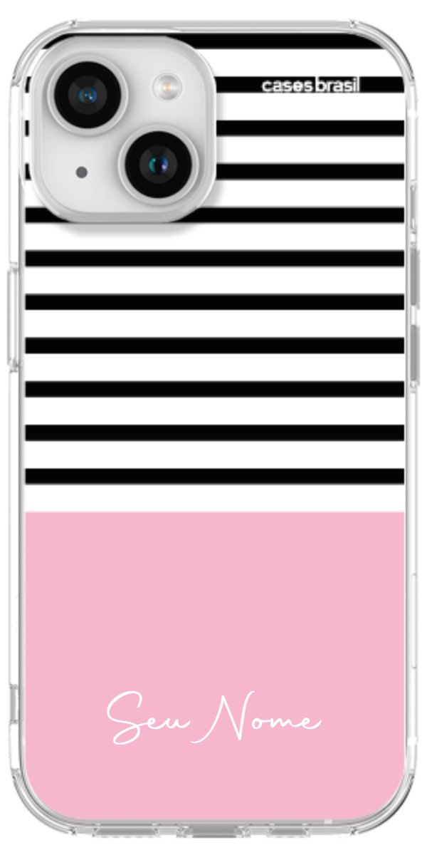 Capinha para Celular Listras Base Rosa