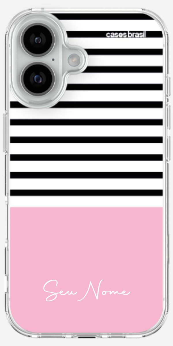 Capinha para Celular Listras Base Rosa