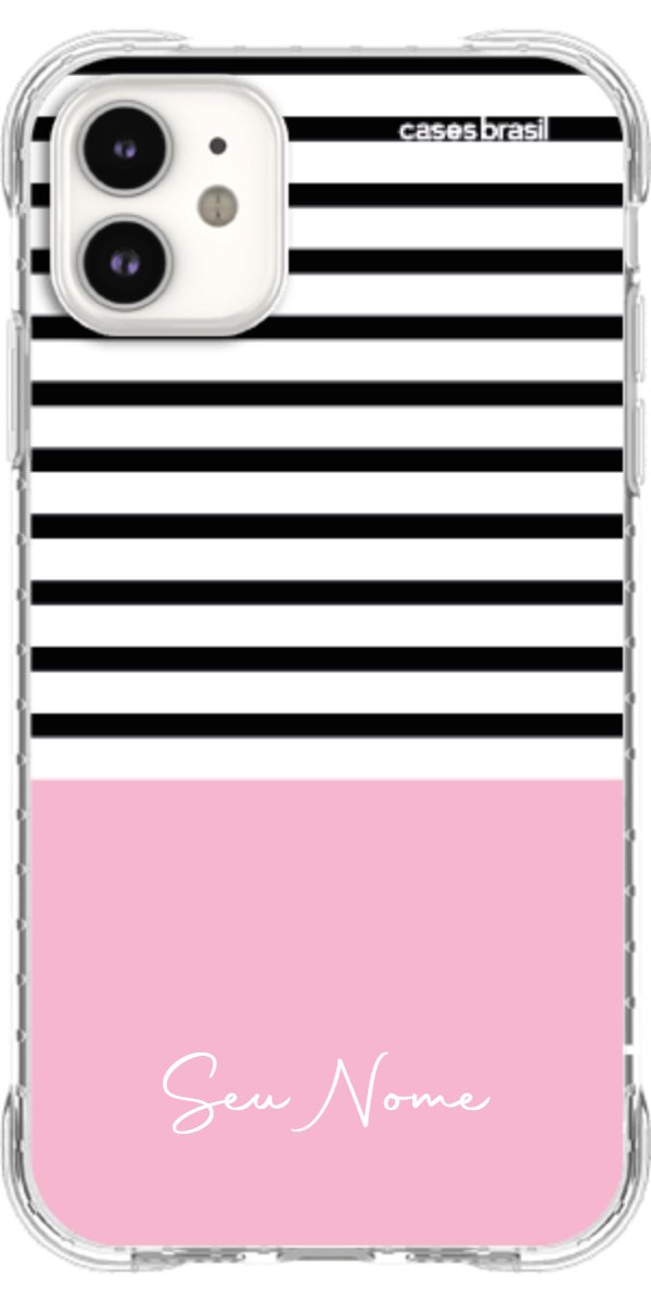Capinha para Celular Listras Base Rosa