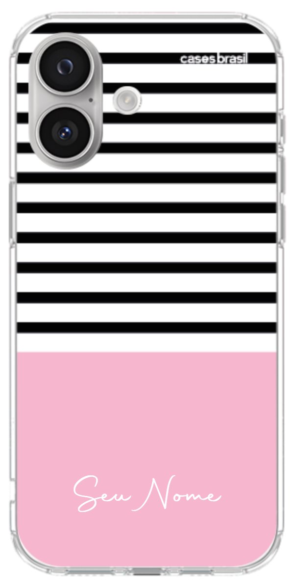 Capinha para Celular Listras Base Rosa