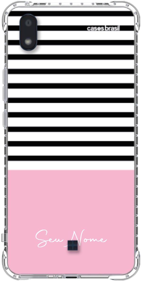 Capinha para Celular Listras Base Rosa