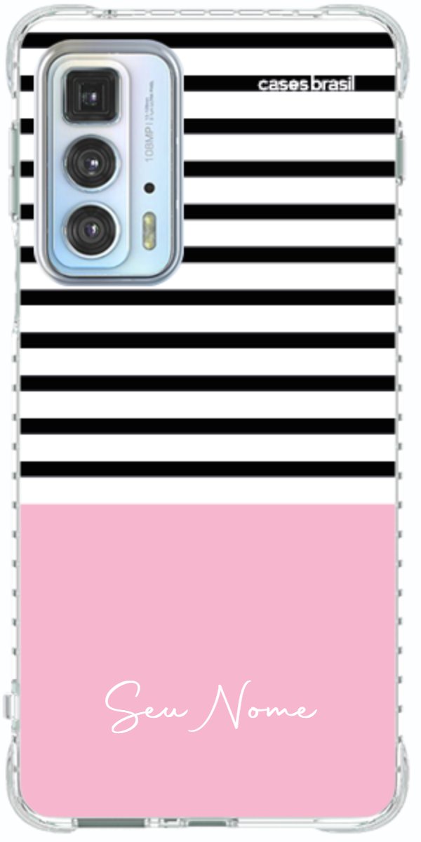 Capinha para Celular Listras Base Rosa