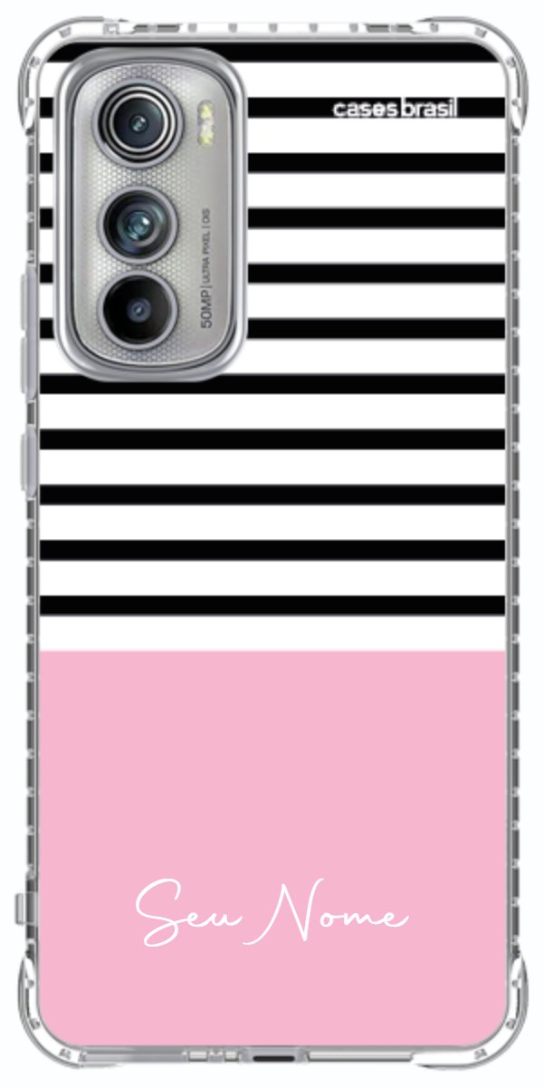 Capinha para Celular Listras Base Rosa