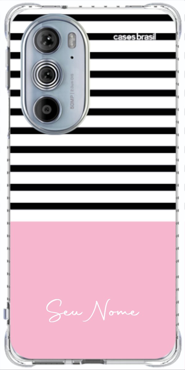 Capinha para Celular Listras Base Rosa