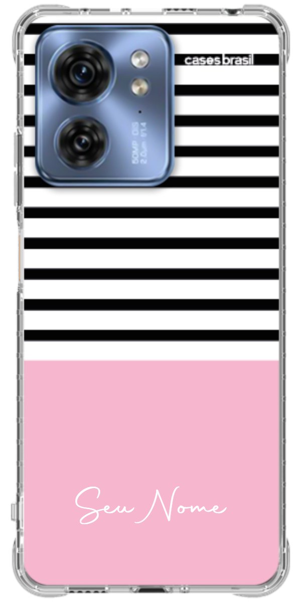 Capinha para Celular Listras Base Rosa