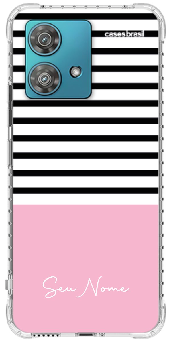 Capinha para Celular Listras Base Rosa