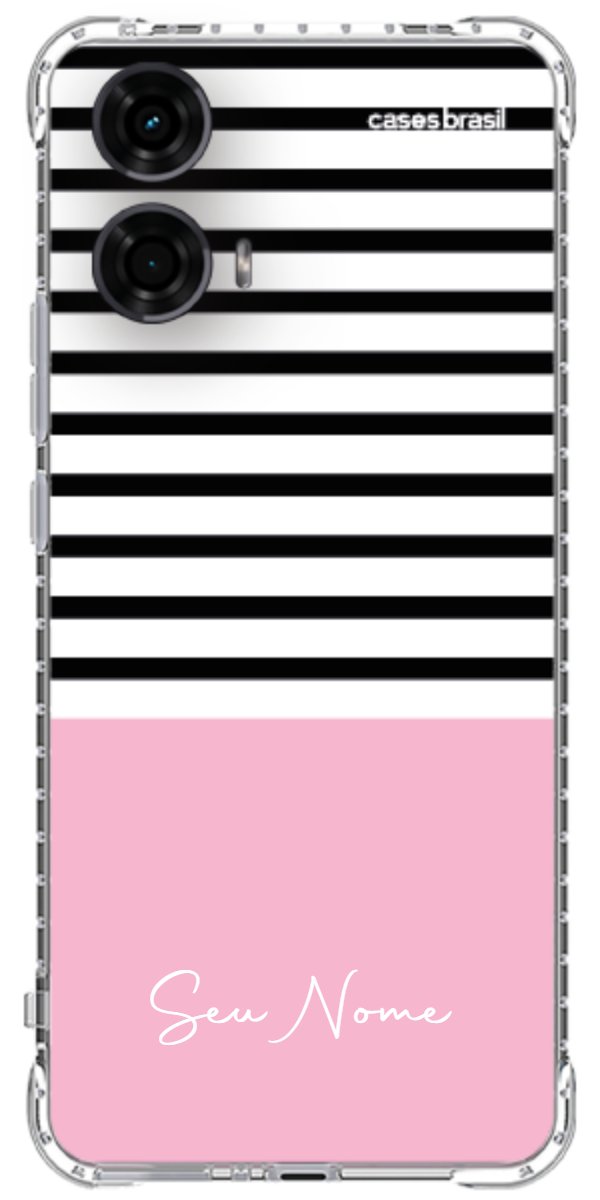 Capinha para Celular Listras Base Rosa