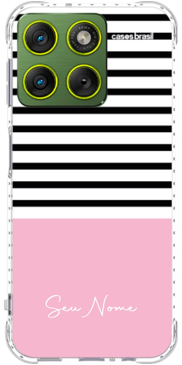 Capinha para Celular Listras Base Rosa