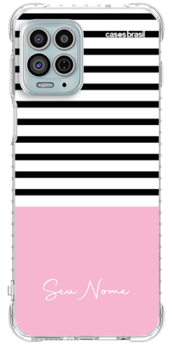 Capinha para Celular Listras Base Rosa
