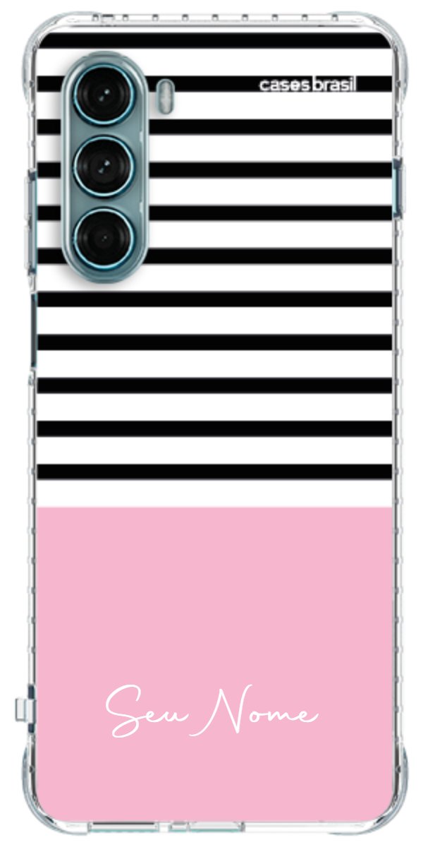 Capinha para Celular Listras Base Rosa
