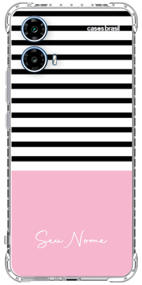 Capinha para Celular Listras Base Rosa