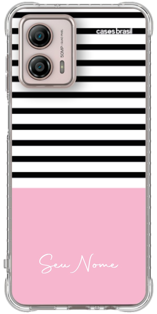 Capinha para Celular Listras Base Rosa